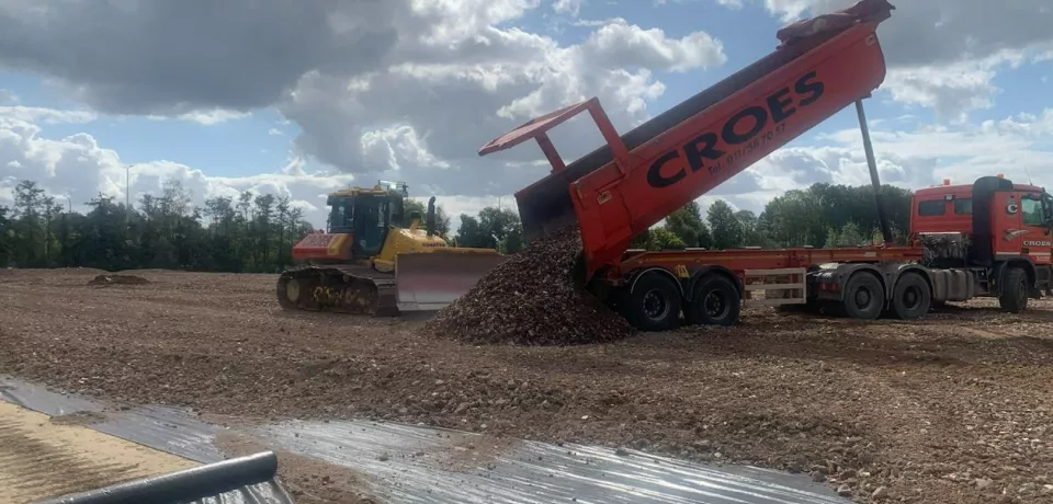 Granulats recyclés mixtes (0/63) en sous-fondation de bâtiment
